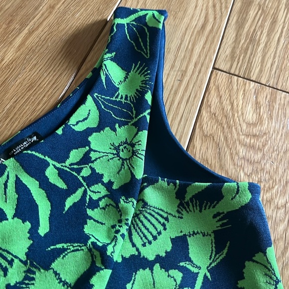 ZARA Jacquard top with asymmetric neckline and strap Blue Green Crop Top Large - Picture 9 of 15